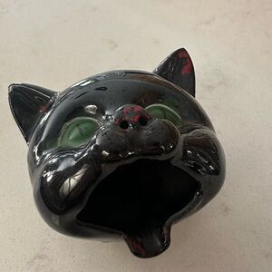 Vintage black cat ashtray